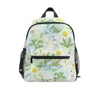 Zaino per bambini con ippopotamo e fiori selvatici, colore verde, per ragazze e ragazzi, piccolo zaino, Simpatico ippopotamo Fiore Verde, Small, Zaini Cool Soccer Print