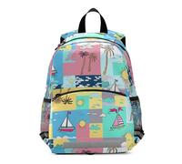 Zaino per bambini con palme tropicali pastello per il rientro a scuola zaino scuola elementare borsa per l'asilo piccoli zaini per bambini per ragazzi e ragazze 3-7 anni