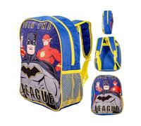 Zaino per bambini con personaggio di Superman Flash Batman Justice League, zaino per la scuola materna da viaggio, 30 cm, Multi, Taglia Unica
