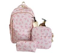 Zaino per bambini con portapranzo | Borsa per libri di grande capacità da 3 | Zaino con per ragazze, per la scuola materna, le elementari, il rientro a scuola, i viaggi, i campeggi, gli studenti,