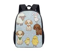 Zaino per bambini con simpatici amici della foresta, 43 cm, per bambini, stravaganti animali del bosco, cervi, volpi, conigli, stampa autunnale, borsa scolastica, 06, L, Minimalista