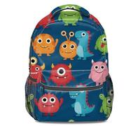 Zaino per bambini con stampa di mostri dei cartoni animati, leggero, resistente, per studenti della scuola materna e delle scuole elementari, Stile 1, L