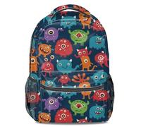 Zaino per bambini con stampa di mostri dei cartoni animati, leggero, resistente, per studenti della scuola materna e delle scuole elementari, Stile 4, L