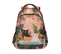 Zaino per bambini con tre gatti per la scuola zaino per studenti borsa per libri per ragazzi ragazze borsa casual, Tre Gatti, Taglia unica
