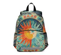 Zaino per bambini con viso umano sole e luna, zaino per bambini per ragazzi e ragazze, borsa da viaggio per asilo nido