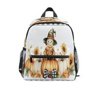Zaino per bambini con zucca spaventapasseri e girasole, zaino per bambini, asilo, scuola materna, borsa da viaggio per ragazza