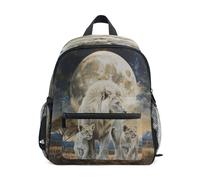Zaino per bambini da 3 a 8 anni Il leone al chiaro di luna Zaini per bambini per ragazza ragazzo asilo scuola elementare Bookbag