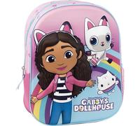 Zaino per bambini di Gabby´s Dollhouse - Colore Rosa - Chiusura con cerniera - 25 x 31 x 10 cm - Zaino per bambini con dettagli in 3D - Maniglie imbottite - Prodotto originale progettato in Spagna,