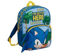 Zaino per bambini di Sonic con portabibite., Blu, Taglia unica