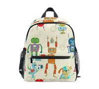 Zaino per bambini e bambine, borsa da viaggio per cani con robot colorati con targhetta per nome, mini zaini per bambini, Cane Robot Colorato, 6-8 Years, Zaini Carino