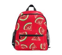 Zaino per bambini e bambine, colore rosso anguria, con targhetta per nome, 3-8 anni, Rosso cocomero, Medium, Zaini Carino