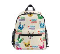 Zaino per bambini e bambine, con cani alla moda, colore beige, per la scuola, Cool Dogs Beige, Medium, Zaini Cool Soccer Print