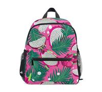 Zaino per bambini e bambine, con drago tropicale, rosa, piccolo zaino da viaggio con targhetta per il nome, Frutto tropicale Drago Rosa, 6-8 Years, Zaini Carino