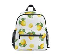 Zaino per bambini e bambine, con limoni gialli e foglie verdi, per la scuola, con targhetta per il nome, mini, 3-8 anni, Limoni Gialli Foglie Ver, Medium, Zaini Carino