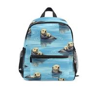 Zaino per bambini e bambine, con lontre marine e targhetta per il nome, mini, 3-8 anni, Lontra di Mare, Small, Zaini Carino