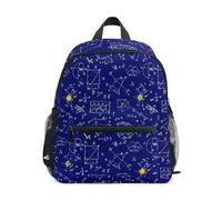 Zaino per bambini e bambine, formule matematiche bianche blu piccoli zaini prescolari con targhetta per nome, Bianco Formule Matematiche Blu, 3-5 Years, Zaini Carino