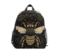 Zaino per bambini e bambine, Yellow Bee Black, mini zaini per asilo asilo, con targhetta per il nome, giallo ape, nero, 6-8 anni, Graziosi zaini