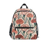 Zaino per bambini in età prescolare con targhetta per il nome, per ragazzi e ragazze, Motivo artistico con garofano, Medium, Zaini Daypack