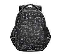 Zaino per bambini, motivo: equazioni matematiche, colore nero, per scuola elementare, Cartone animato, equazioni, matematica, nero, 17 Inch, classico