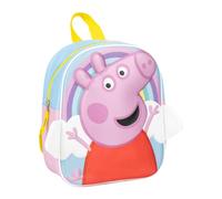Zaino per bambini Peppa Pig - Colore azzurro - 22 x 27 x 1 cm - Chiusura a cerniera - Maniglia regolabile - Zaino resistente e durevole - Prodotto originale disegnato in Spagna