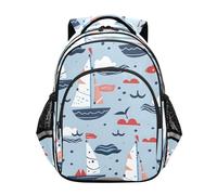 Zaino per bambini per bambini in età prescolare o asilo barca a vela pesce 3-8 anni, Multi, S