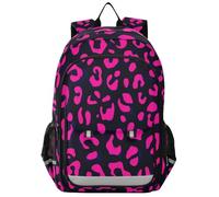 Zaino per bambini per la scuola 8-12: borse leggere per libri per ragazze adolescenti ragazzi in colori assortiti - Fantasia Magenta Nero Leopardo