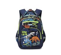 Zaino per bambini per ragazze scuola materna elementare scuola materna borsa da 15,6 ″ multifunzionale carino grande capacità, Blu scuro 40,6 cm, 16 inch, Brillante dinosauro brillare di notte