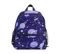 Zaino per bambini per ragazzi e ragazze, carino pianeti stelle viola zaino prescolare con etichetta nome piccoli zaini scuola per bambini, Carino Pianeti Stelle Viola, 3-5 Years, Zaini Carino