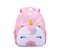 Zaino per bambini per ragazzi e ragazze, design con animali carini, in morbido neoprene leggero, mini zaino per scuola materna per bambini, Unicorno floreale, Pre-k-10.2"H (Can't Fit Folder)