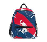 Zaino per bambini per ragazzi e ragazze, giocatore di basket che salta borsa per libri da viaggio con etichetta per il nome, piccola borsa per la scuola per bambini, Giocatore di basket che salta, 6-8