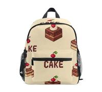 Zaino per bambini per ragazzi e ragazze, grazioso zaino da viaggio con torta al cioccolato beige con etichetta per il nome, mini borsa per la scuola per bambini, Carino Torta Al Cioc, 6-8 Years, Zaini