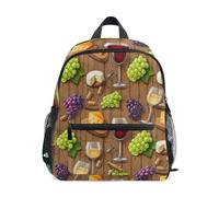 Zaino per bambini per ragazzi e ragazze, verde e viola, uva morta per asilo zaino per ragazzi con targhetta per il nome, Verde Viola Uva Natura Morta, 3-5 Years, Zaini Carino