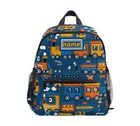 Zaino per bambini per ragazzo/ragazza, carino, per scuola materna, scuola, libro, viaggio, con cinghia toracica, Treno a vapore divertente personalizzato, Taglia unica, Personalizzabile