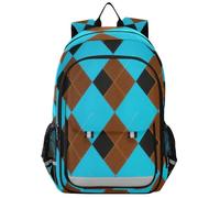 Zaino per bambini personalizzato 8-12: borse leggere per libri per la scuola media in colori assortiti - Nero Blu Marrone Diamanti