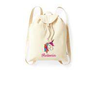 Zaino per bambini personalizzato con nome ricamato per asilo nido, porta giochi con orsetto, leone, ecc zainetto passeggiate porta merenda (bimba)
