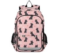Zaino per bambini ragazzi 8-12: borsa moderna libri per liceo in colori assortiti - nero Scottish Terrier zampa pesca
