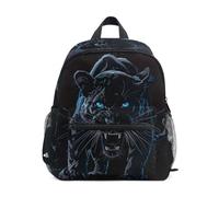 Zaino per bambini, ragazzi, ragazze, pantera, leopardo, nero, per la scuola, Leopardo Pantera Nero, Small, Zaini Cool Soccer Print | Zaini leggeri per bambini da 3 a 8 anni, con targhetta per il nome