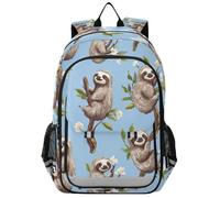 Zaino per bambini randagi 8-12: borse leggere per la scuola media in colori assortiti - Cartoon Sweet Sloth Blue