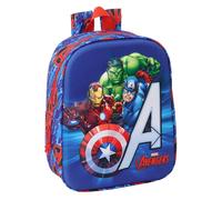Zaino per bambini Safta Avengers 3D 6 litri - Maniglia superiore - Spallacci imbottiti e regolabili - Chiusura con cerniera - 22x27x10 cm - Rosso e blu