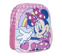 Zaino per bambini scuola di Minnie Mouse - Colore rosa - 25 x 20 x 29 cm - Realizzato in poliestere - con chiusura a zip - Stampa Minnie - Prodotto originale disegnato in Spagna, Rosa, Estándar,