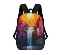 Zaino Per Bambini Stampato in 3D Abstract Waterfall Landscape with Geometric Style Zaino Scolastico Per Studenti, Zaino Casual Alla Moda, Borse Scolastiche Leggere Per Scuola, Università E Viaggi 17in