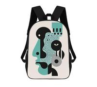 Zaino Per Bambini Stampato in 3D Minimalist Abstract Face - Modern Geometric Art Zaino Scolastico Ad Alta Capacità, Borse Da Viaggio Per Libri Per Ragazzi, Studenti Delle Scuole Elementari E Medie 17i