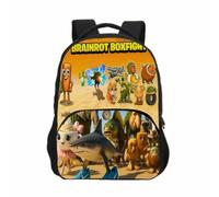 Zaino per bambini Tralalerotralala, borsa da scuola con tasca frontale per animali italiani Brainrot AI per ragazzi e ragazze,Style 8