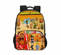 Zaino per bambini Tralalerotralala, borsa da scuola con tasca frontale per animali italiani Brainrot AI per ragazzi e ragazze,Style 13