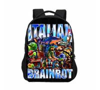 Zaino per bambini Tralalerotralala, borsa da scuola con tasca frontale per animali italiani Brainrot AI per ragazzi e ragazze,Style 11
