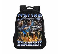 Zaino per bambini Tralalerotralala, borsa da scuola con tasca frontale per animali italiani Brainrot AI per ragazzi e ragazze,Style 4