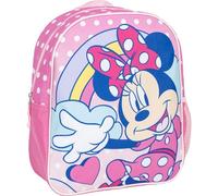 Zaino per bambini 3D di Minnie Mouse - Colore Rosa - 25 x 10 x 31 cm - Realizzato in poliestere ed EVA - Con chiusura a zip - Stampa Minnie - Prodotto originale disegnato in Spagna, Rosa, Estándar,