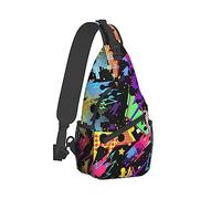 Zaino per borsa a tracolla di grande capacità, moda compatibile con strisce geometriche a pois neri colorati Zainetto stile anni '80 e '90, divertente tracolla a tracolla con tracolla regolabile per u