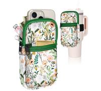 Zaino per bottiglia d'acqua per Stanley Quencher Cup - fiore floreale verde 40 880 g borsa borsa marsupio portafoglio per chiavi del telefono accessori da palestra