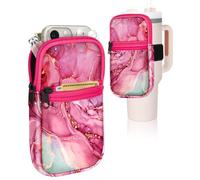 Zaino per bottiglia d'acqua per Stanley Quencher Cup - Stampa marmo rosa blu 40 880 g borsa borsa marsupio portafoglio per chiavi del telefono accessori da palestra